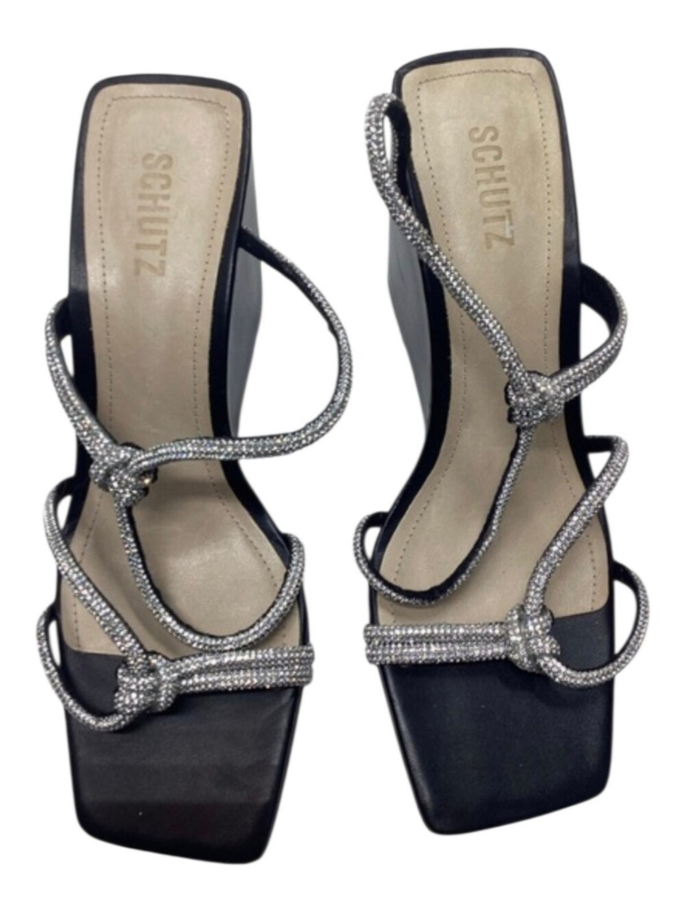 Schultz Lauryn Crystal Strappy Wedge Sandal Size 9